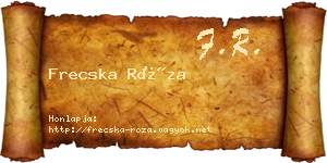 Frecska Róza névjegykártya