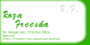 roza frecska business card